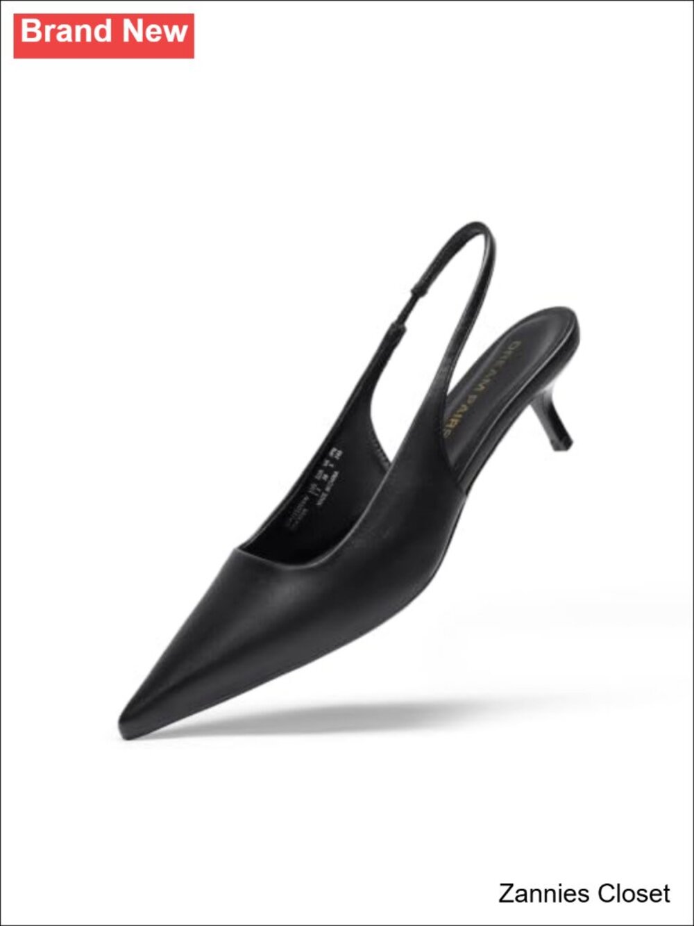 ✨ DREAM PAIRS Women's Kitten Heel Slingback Pumps Pointed Toe Faux Leather